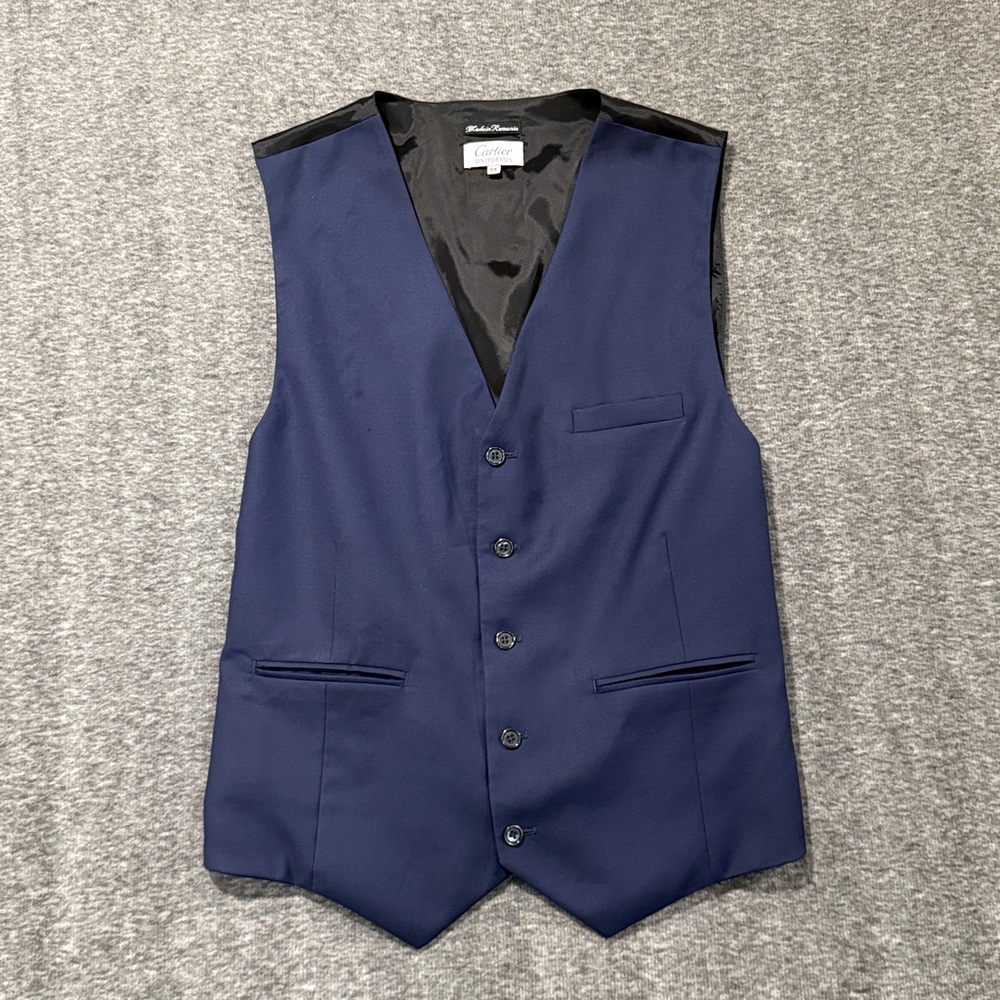 Cartier Men's Uniformes Vest Navy Black Wool Waistcoat Size 54 IT Fits‎ 44 US
